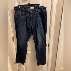 Sonoma Jeans 14 Slim Straight Leg Dark Blue Stretch Denim